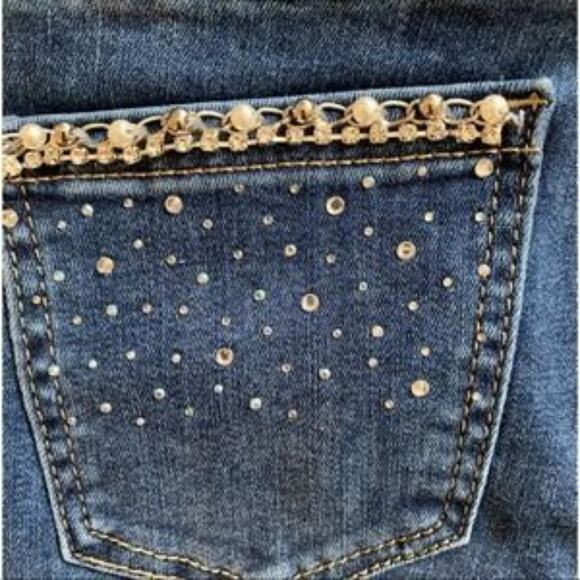 Redial Paris Denim Embellished Skinny Jeans Size 36 (Size 8 USA) - Picture 4 of 10